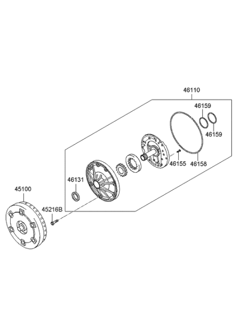 2008 Hyundai Genesis Coupe Ring-Seal Diagram for 46159-4C000