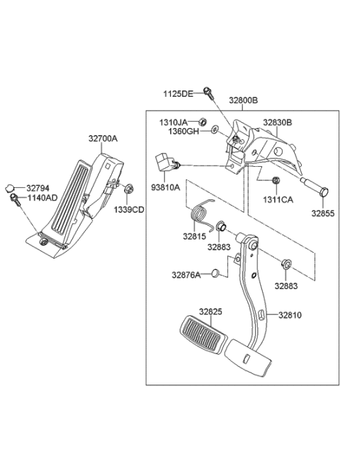 2009 Hyundai Genesis Coupe Accelerator Pedal Diagram 1