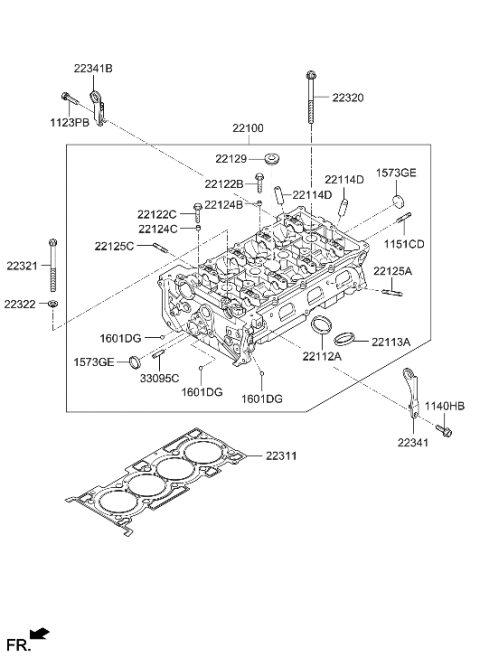 2011 Hyundai Genesis Coupe Cylinder Head Diagram 1