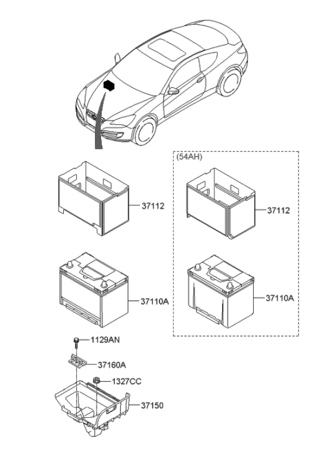 2010 Hyundai Genesis Coupe Battery & Cable Diagram