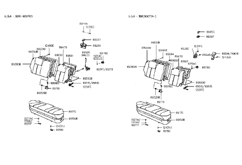 1992 Hyundai Excel Rod-Rear Seat Back Latch RH Diagram for 89421-24100