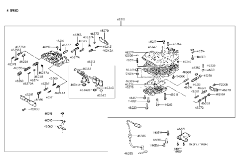 1994 Hyundai Excel Sensor-Oil Temperature Diagram for 46386-36010