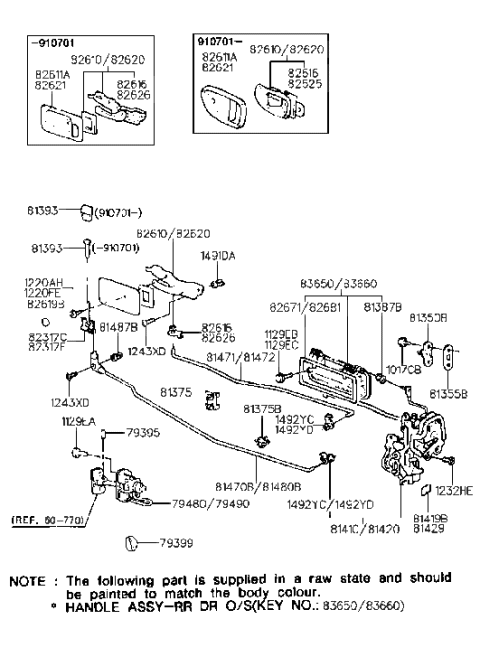 2017 Hyundai Veloster Latch Assembly-Rear Door,RH Diagram for 81420-24010