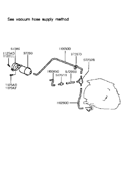 1991 Hyundai Excel Heater System-Vacuum Hose Diagram