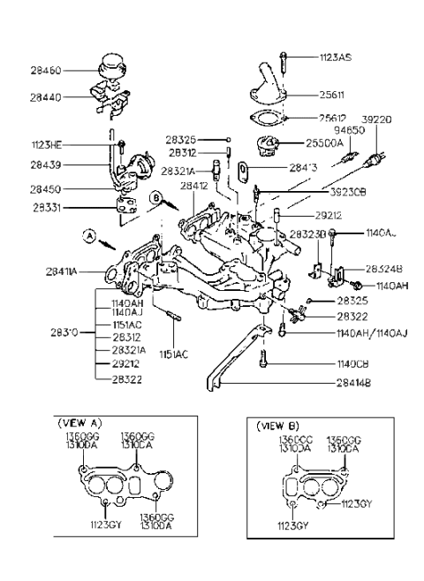 1991 Hyundai Excel Intake Manifold Diagram 1