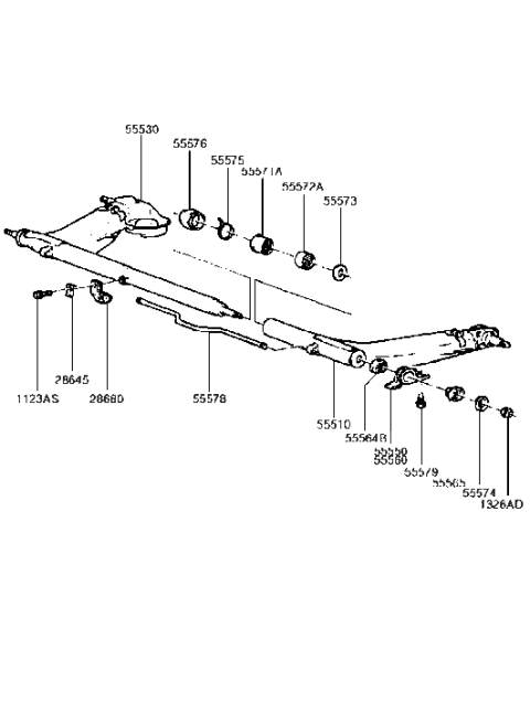 1990 Hyundai Excel Bush-Outer Diagram for 55565-24003