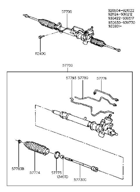 1991 Hyundai Excel Power Steering Gear Box Diagram 2