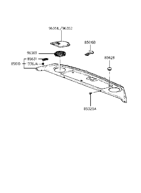 1992 Hyundai Excel Trim Assembly-Package Tray Diagram for 85610-24502-AU