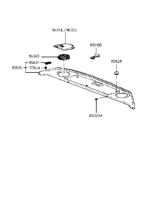 1993 Hyundai Excel Rear Package Tray Diagram