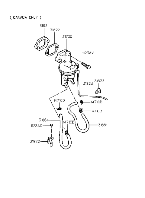 1990 Hyundai Excel Fuel Tank Diagram