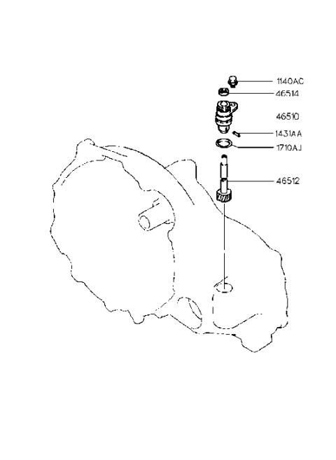 1991 Hyundai Excel Speedometer Driven Gear (MTA) Diagram