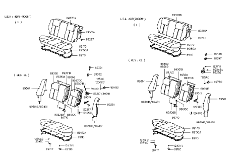 1992 Hyundai Excel Cover-Seat Back,LH Diagram for 89370-24010-FBE