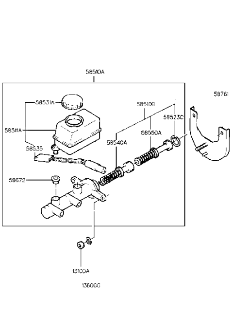 1994 Hyundai Excel Brake Master Cylinder Diagram