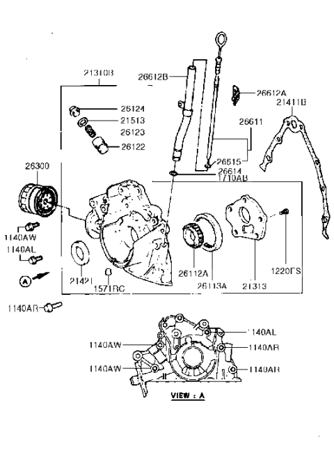 1992 Hyundai Excel Front Case Diagram