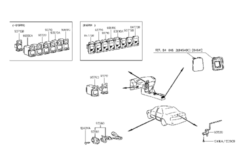 2019 Hyundai Veloster Switch Assembly-Rear Wiper Diagram for 93610-24200