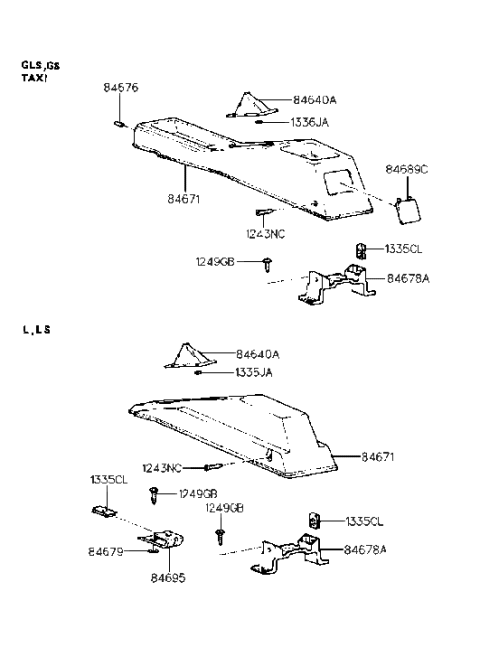 1993 Hyundai Excel Rear Console Diagram