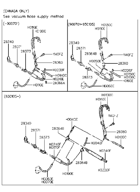 1991 Hyundai Excel Vacuum Hose Diagram 2