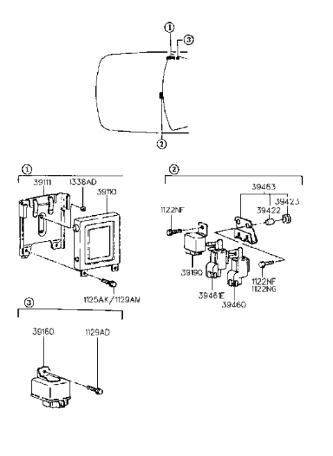 1991 Hyundai Excel Electronic Control (CARB,CONV) Diagram 2