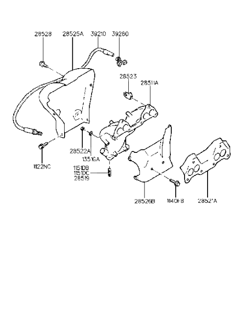 1992 Hyundai Excel Protector-Heat Diagram for 28525-24570