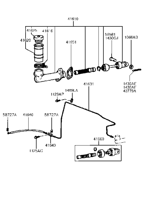 1994 Hyundai Excel Clutch Master Cylinder Diagram