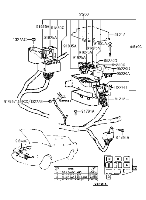 2017 Hyundai Veloster Fuse-Slow Blow(50A,Bolt Type) Diagram for 91823-33200