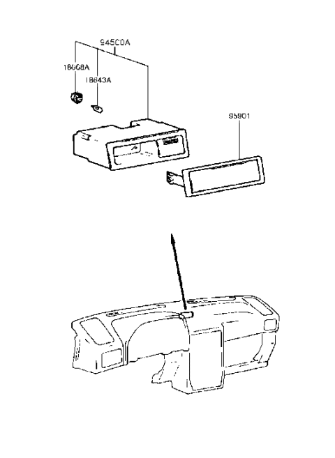 1993 Hyundai Excel Clock Assembly-Digital Diagram for 95900-24001-AQ