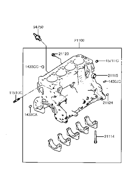 1991 Hyundai Excel Cylinder Block Diagram