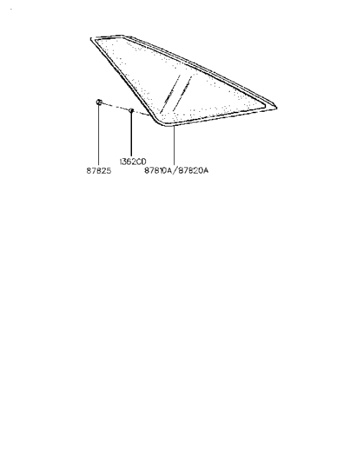 1993 Hyundai Excel Quarter Fixed Glass Diagram