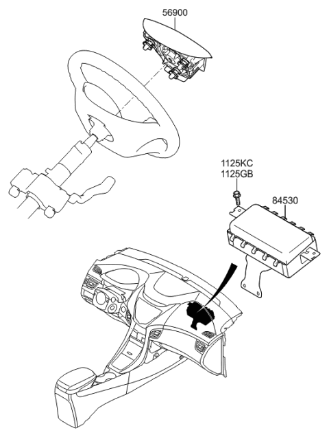 2011 Hyundai Elantra Korean made Air Bag System Diagram 1