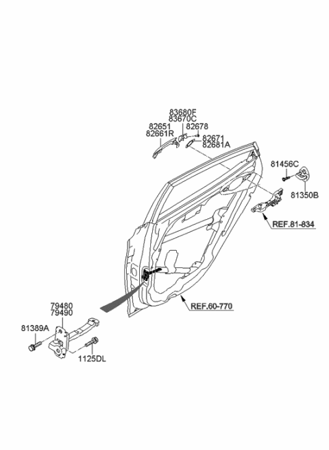 2011 Hyundai Elantra Korean made Rear Door Locking Diagram