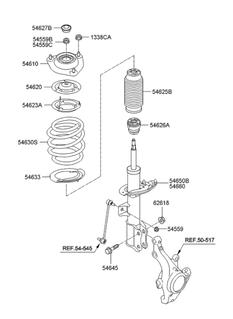 2011 Hyundai Elantra Korean made Front Spring & Strut Diagram