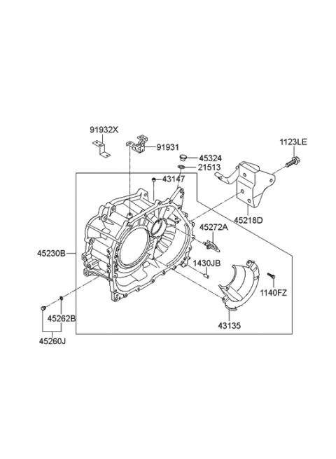2011 Hyundai Elantra Korean made Auto Transmission Case Diagram 2