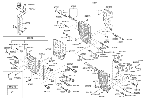 2011 Hyundai Elantra Body Assembly-Automatic Transmission Valve Diagram for 46210-3B611