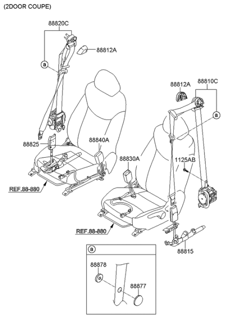 2011 Hyundai Elantra Korean made Front Seat Belt Diagram 2