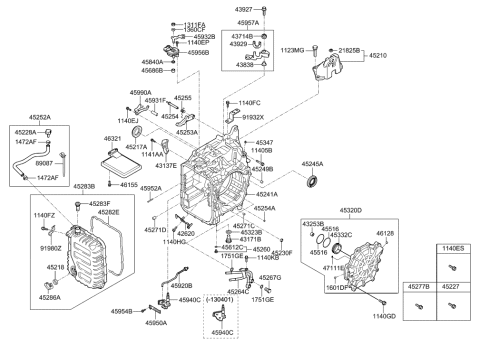 2012 Hyundai Elantra Auto Transmission Case Diagram 1