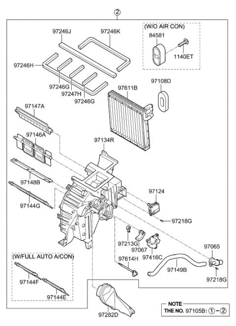 2012 Hyundai Elantra Korean made Heater System-Heater & Blower Diagram 2