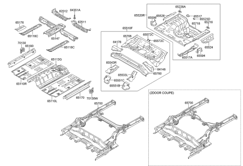 2011 Hyundai Elantra Korean made Floor Panel Diagram
