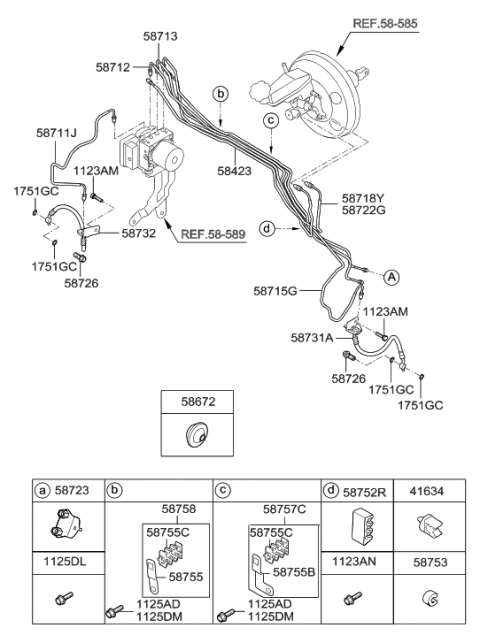 2011 Hyundai Elantra Korean made Brake Fluid Line Diagram 1