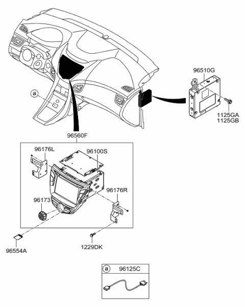 2013 Hyundai Elantra External Memory-Map Navigation Diagram for 96554-3X110