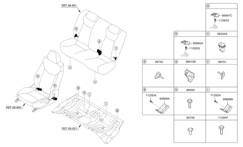 2011 Hyundai Elantra Korean made Hardware-Seat Diagram