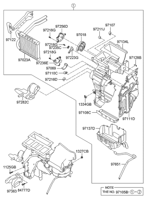 2012 Hyundai Elantra Korean made Heater System-Heater & Blower Diagram 1