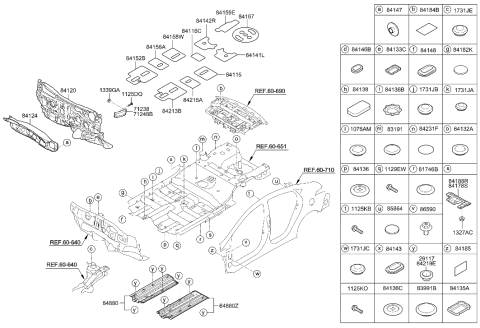 2013 Hyundai Elantra Deflector-Center Floor Rear,LH Diagram for 84178-3X000