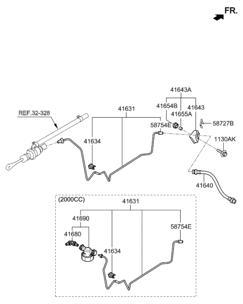 2011 Hyundai Elantra Korean made Clutch Master Cylinder Diagram
