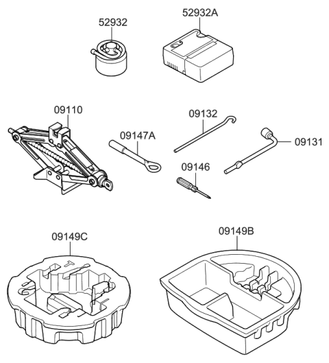 2013 Hyundai Elantra OVM Tool Diagram