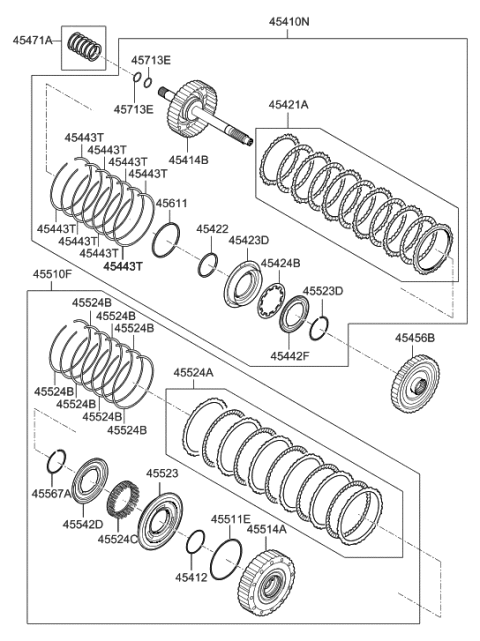 2012 Hyundai Elantra Clutch Assembly-Under Drive Diagram for 45510-26200