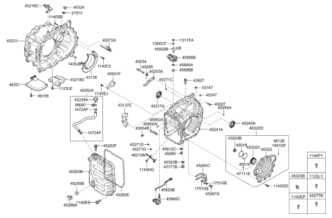 2011 Hyundai Elantra Korean made Auto Transmission Case Diagram 3