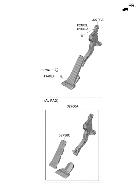 2013 Hyundai Elantra Pad Assembly-Accelerator Diagram for 32730-A5900