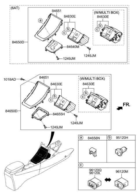 2011 Hyundai Elantra Korean made Console Diagram 2