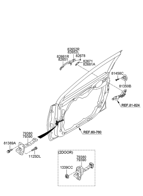 2013 Hyundai Elantra Checker Assembly-Front Door,RH Diagram for 79390-3X200