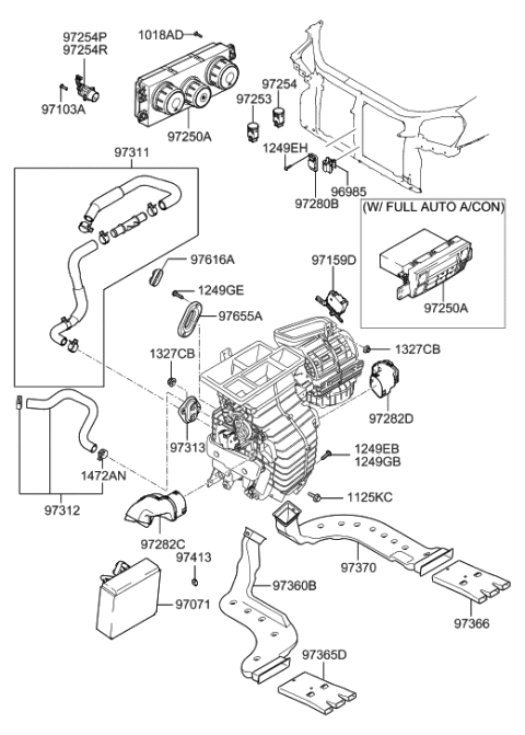2021 Hyundai Accent Ambient Temperature Sensor Diagram for 96985-2D700